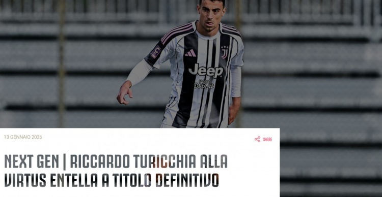 米乐-官方：尤文新一代22岁左后卫里卡多·图里基亚转会至意乙恩特拉